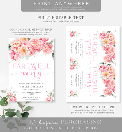 Piper White | Printable Farewell Party Invitation Template