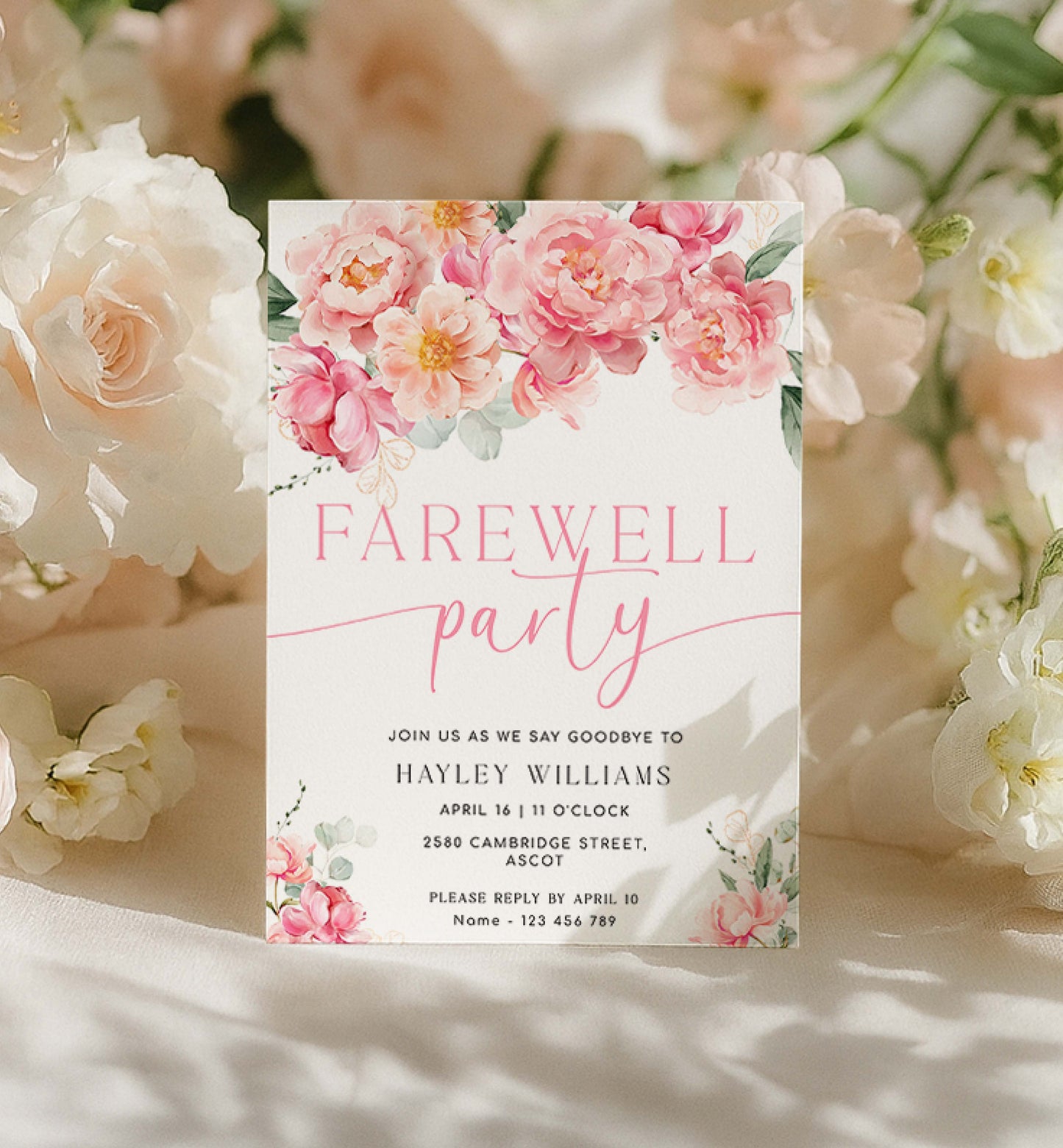 Piper White | Printable Farewell Party Invitation Template