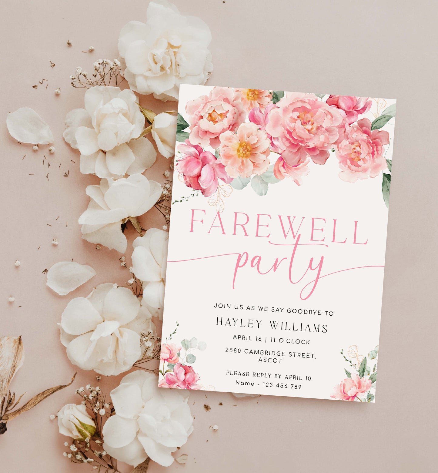 Piper White | Printable Farewell Party Invitation Template