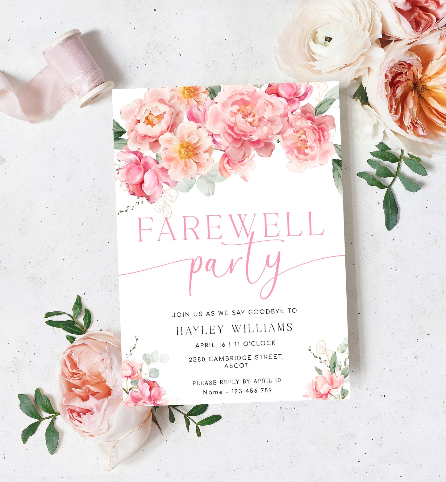 Piper White | Printable Farewell Party Invitation Template