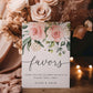 Blush Floral Favors Sign, Printable Wedding Favors Sign Template, Bridal Shower Favors Sign, Girl Baby Shower Favors Sign, Darcy Floral