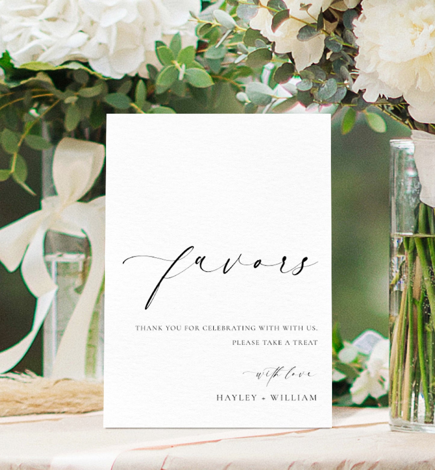 Minimalist Favors Sign, Printable Wedding Favors Sign Template, Bridal Shower Favors Sign, Baby Shower Favors Sign, Ellesmere