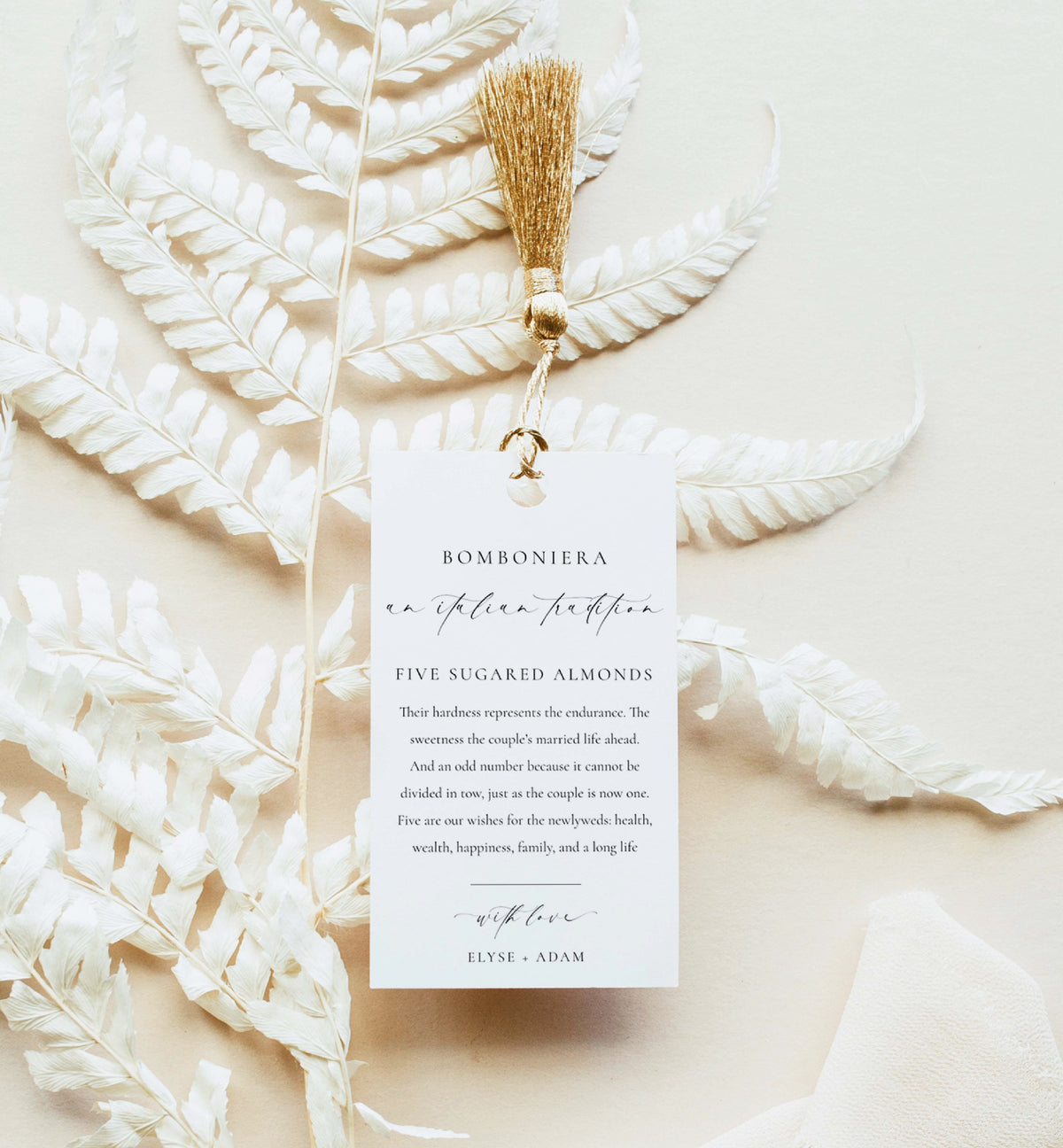 Ellesmere White | Printable Sugared Almonds Favour Tag Template – Black ...