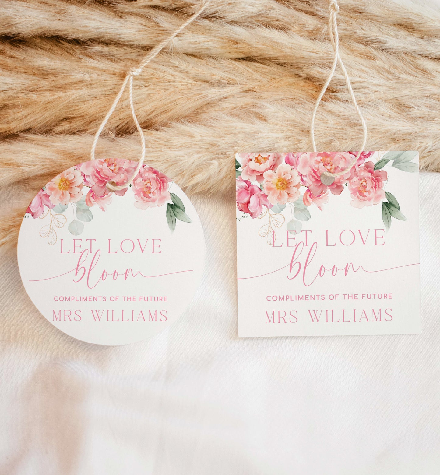 Piper Floral White | Printable Flower Bar Sign and Tag Template