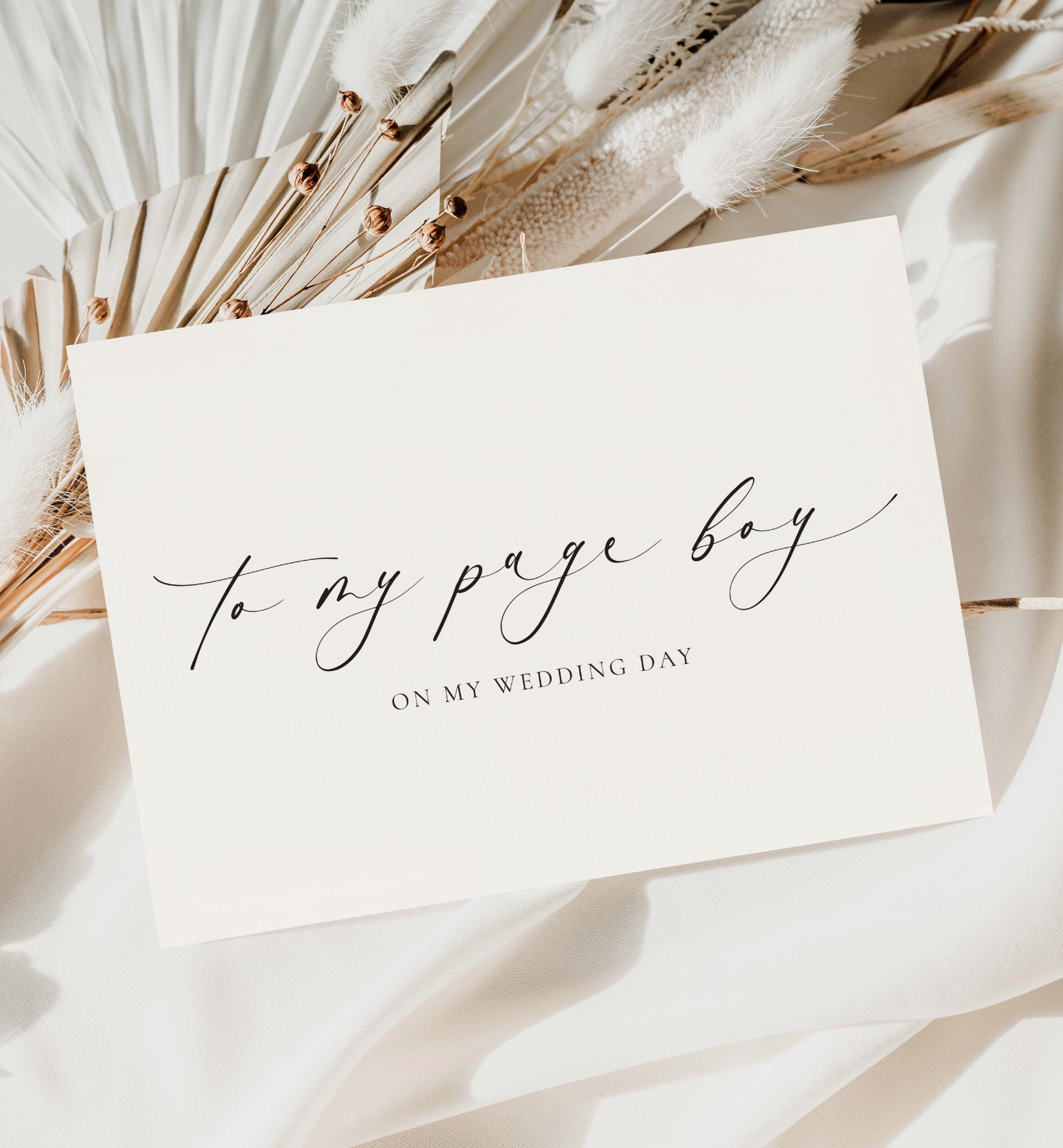To My Flower Girl and Page Boy On My Wedding Day Card, Minimalist Wedding Card, Thank You Bridal Party Card, Off White Ivory, Ellesmere