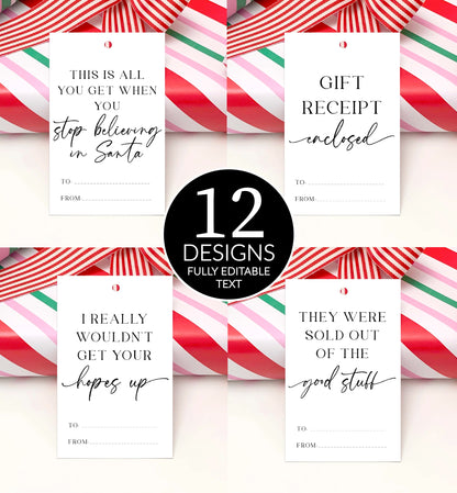 Printable Sarcastic Christmas Gift Tag, Cheeky Punny Anit-Christmas Gift Tags, Dark Humor Christmas, Amusing Funny Quote, Holiday Gift Tag