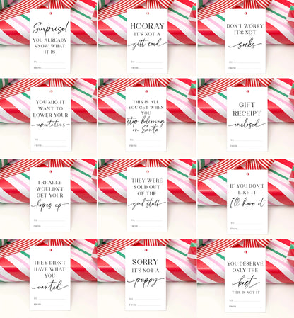 Printable Sarcastic Christmas Gift Tag, Cheeky Punny Anit-Christmas Gift Tags, Dark Humor Christmas, Amusing Funny Quote, Holiday Gift Tag