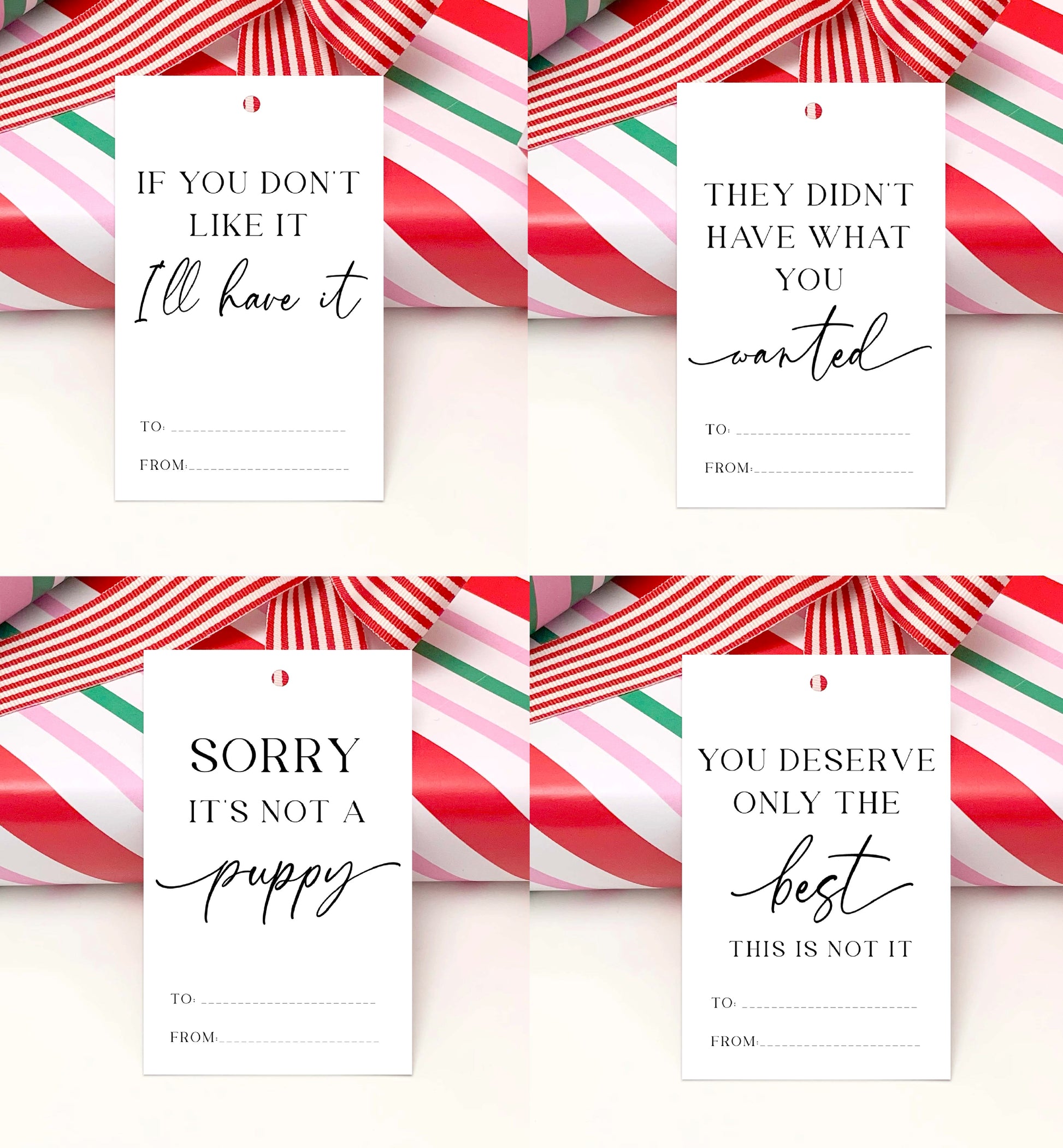 Printable Sarcastic Christmas Gift Tag, Cheeky Punny Anit-Christmas Gift Tags, Dark Humor Christmas, Amusing Funny Quote, Holiday Gift Tag