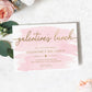 Galentine's Lunch Invitation Template, Printable Valentine's Day Lunch Party Invitation, Galentine's Invitation, Gold, Pink Watercolour