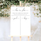 Quinn Scipt White | Printable Gender Reveal Voting Game Sign
