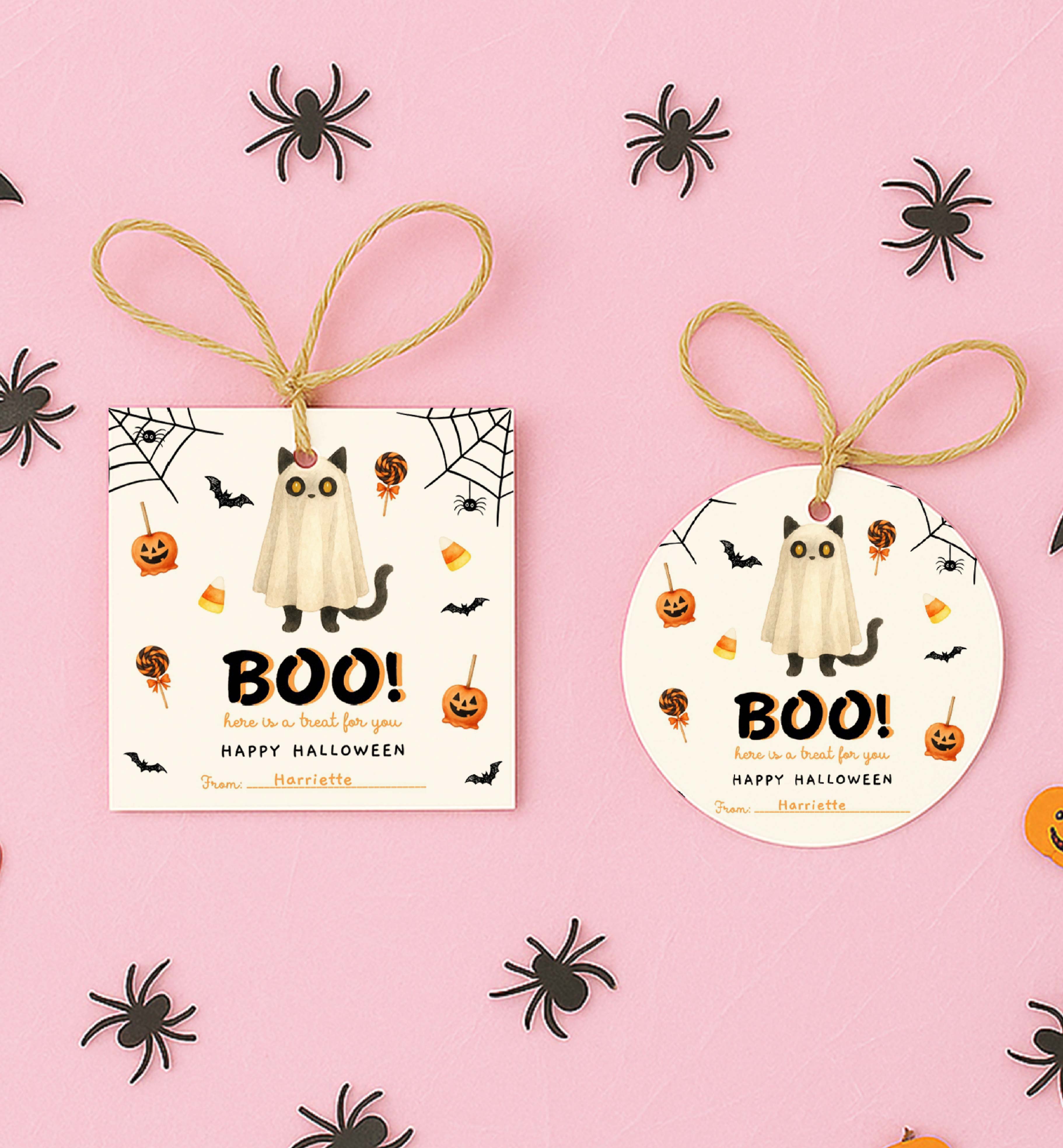 Halloween Printable Ghost Cat Tag Template Black Bow Studio Halloween printable ghost cat tag template black bow studio