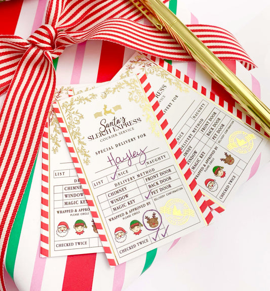 Santa's Sleigh Special Delivery Christmas Gift Tags Set of 8, Santa's Workshop Gift Tag Label, North Pole Express Gift Tag, Present Tags