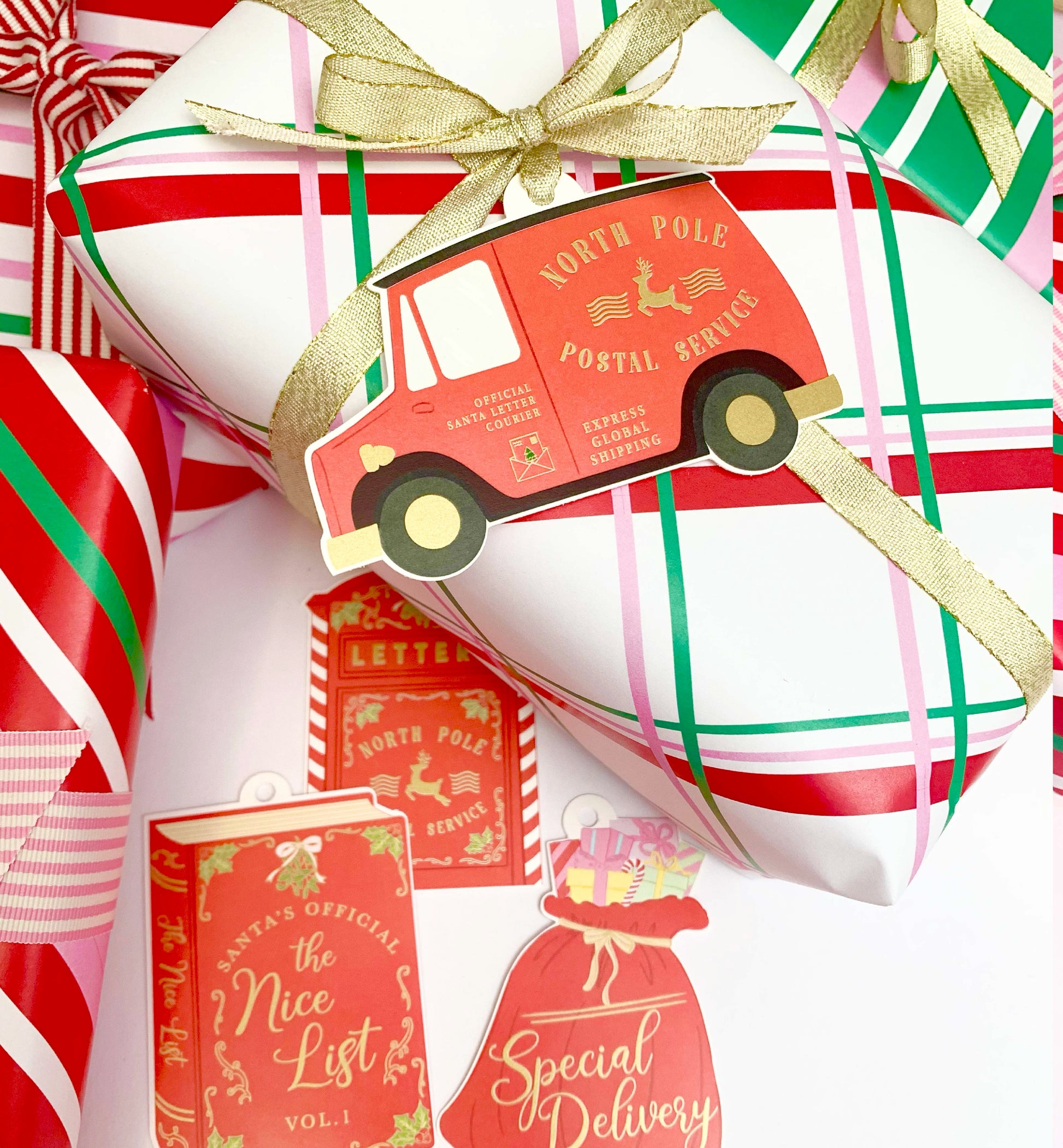Christmas Gift Tags Set of 8, Christmas Wrapping Gift Tags, Present Tags, Christmas Swing Tag, Santa Special Delivery Tags