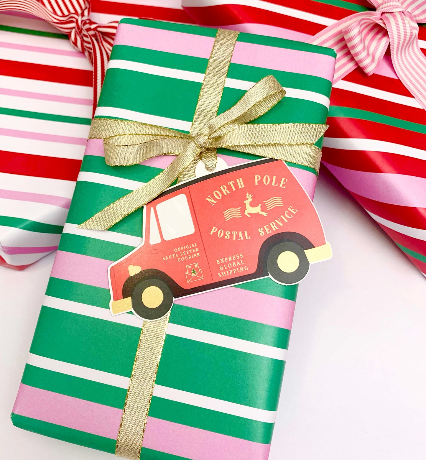 Special Delivery Red Gold | Set of 8 Christmas Gift Tags