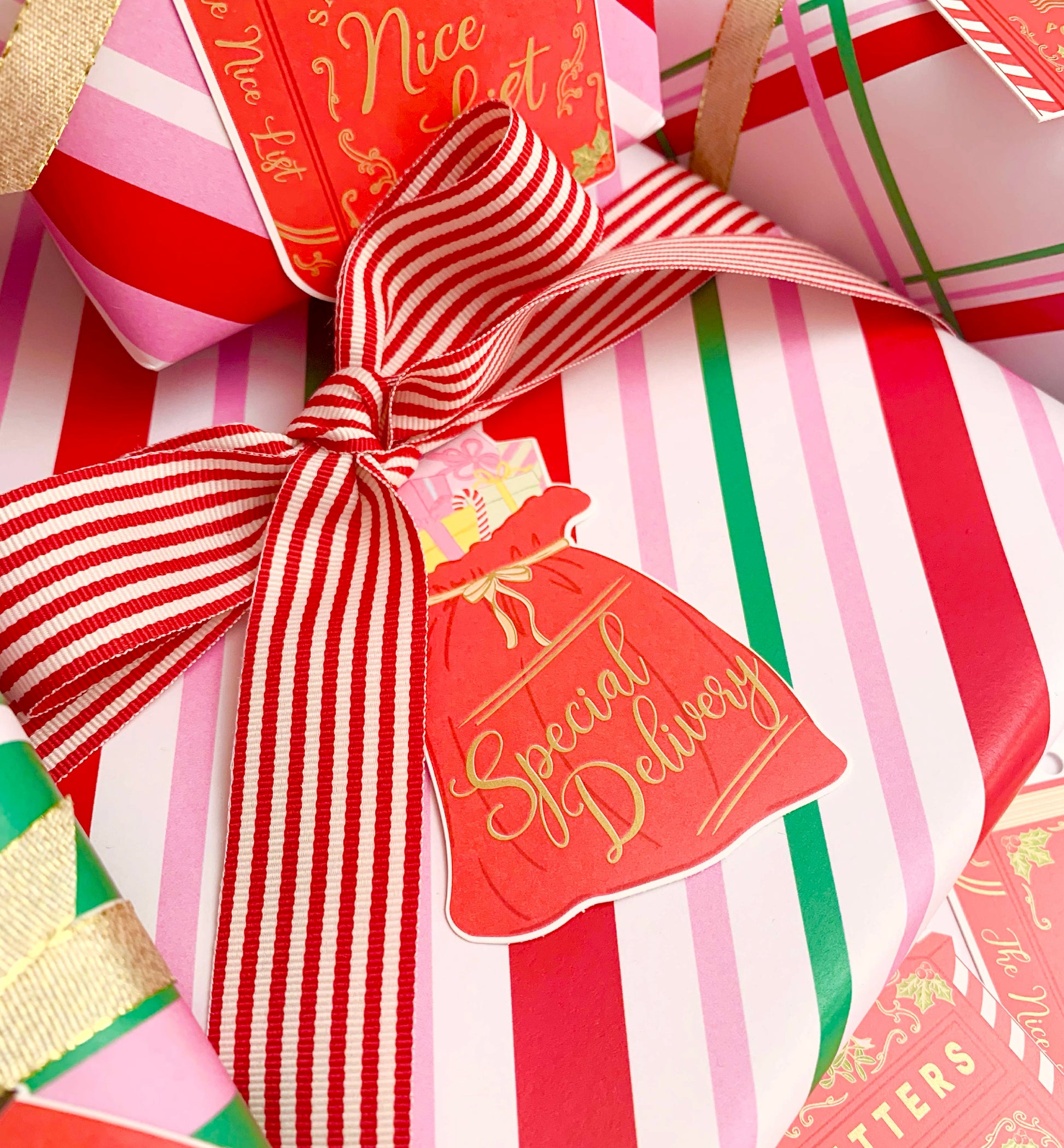 Christmas Gift Tags Set of 8, Christmas Wrapping Gift Tags, Present Tags, Christmas Swing Tag, Santa Special Delivery Tags