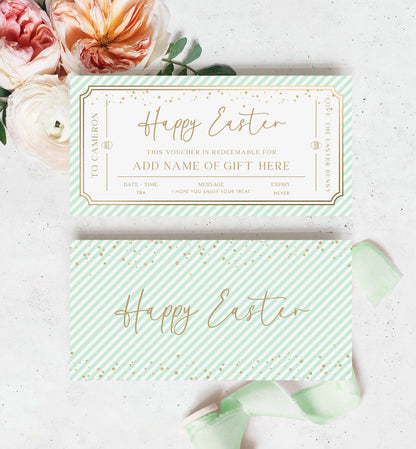 Easter Gift Voucher Template, Fully Custom Printable Gift Certificate Easter Present, Easter Gift Coupon, Alternative Easter Gift, Stripe