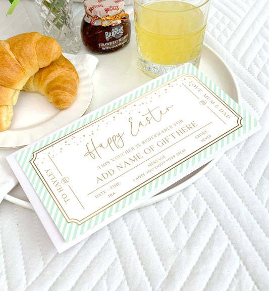 Easter Gift Voucher Template, Fully Custom Printable Gift Certificate Easter Present, Easter Gift Coupon, Alternative Easter Gift, Stripe