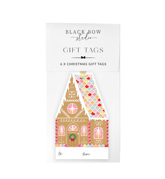 Gingerbread House Christmas Gift Tags Set of 6