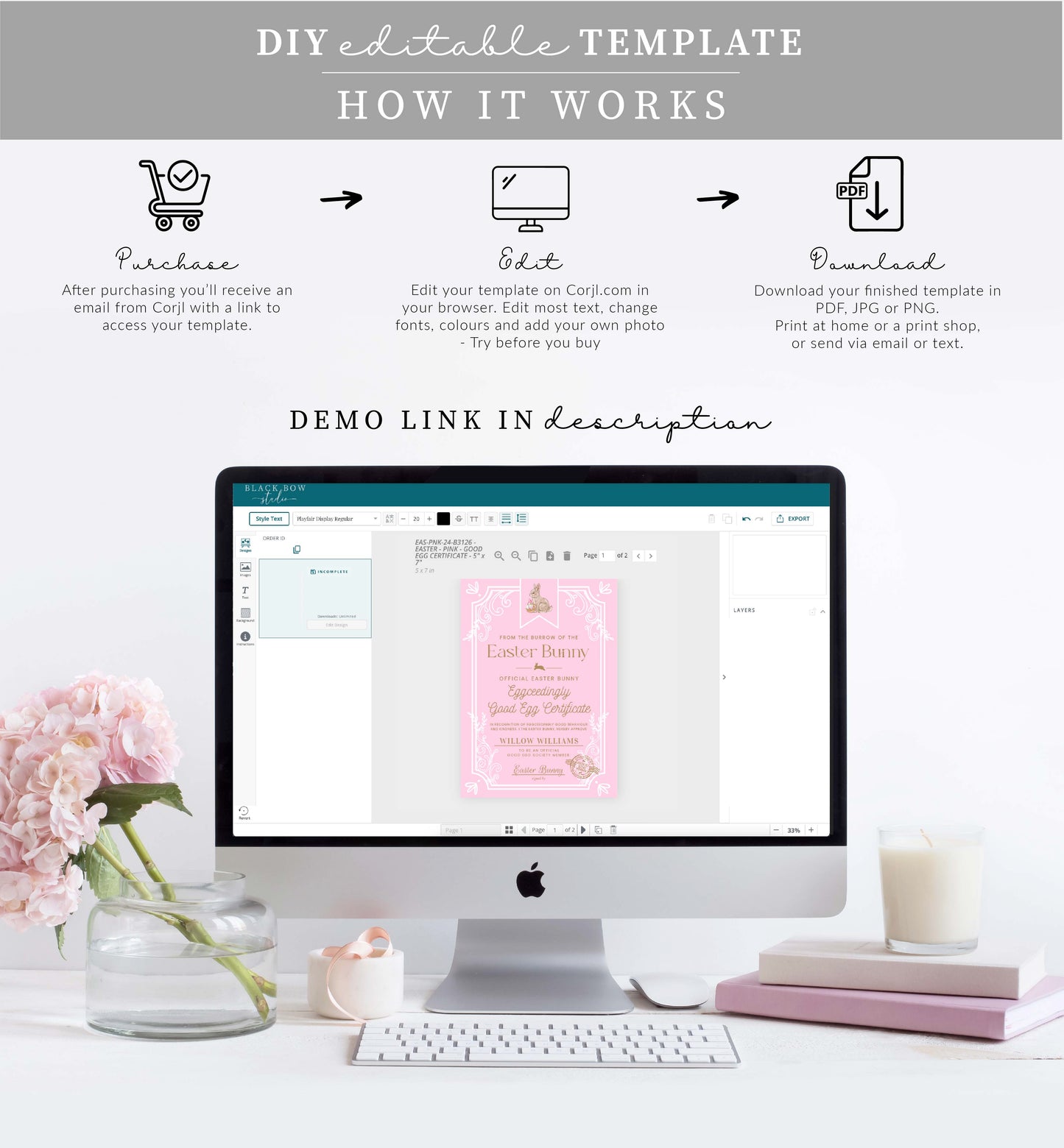 Easter Pink | Printable Good Egg Certificate Template