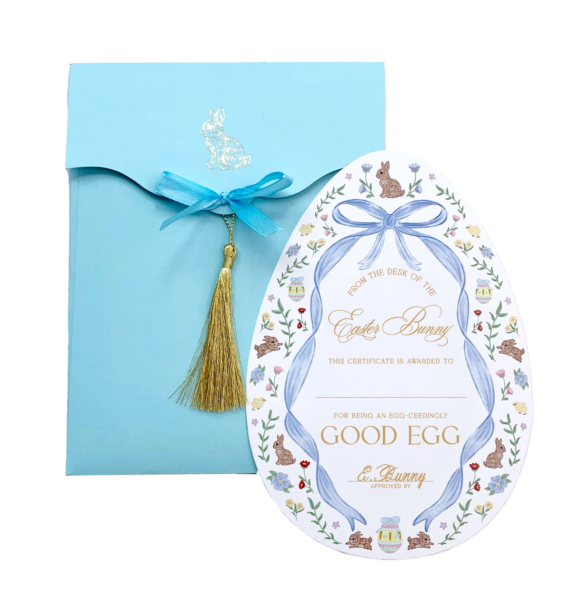Easter Good Egg Certificate and Envelope, Easter Basket Gift, Approved By The Easter Bunny, From The Easter Bunny, Alternative Easter Gift