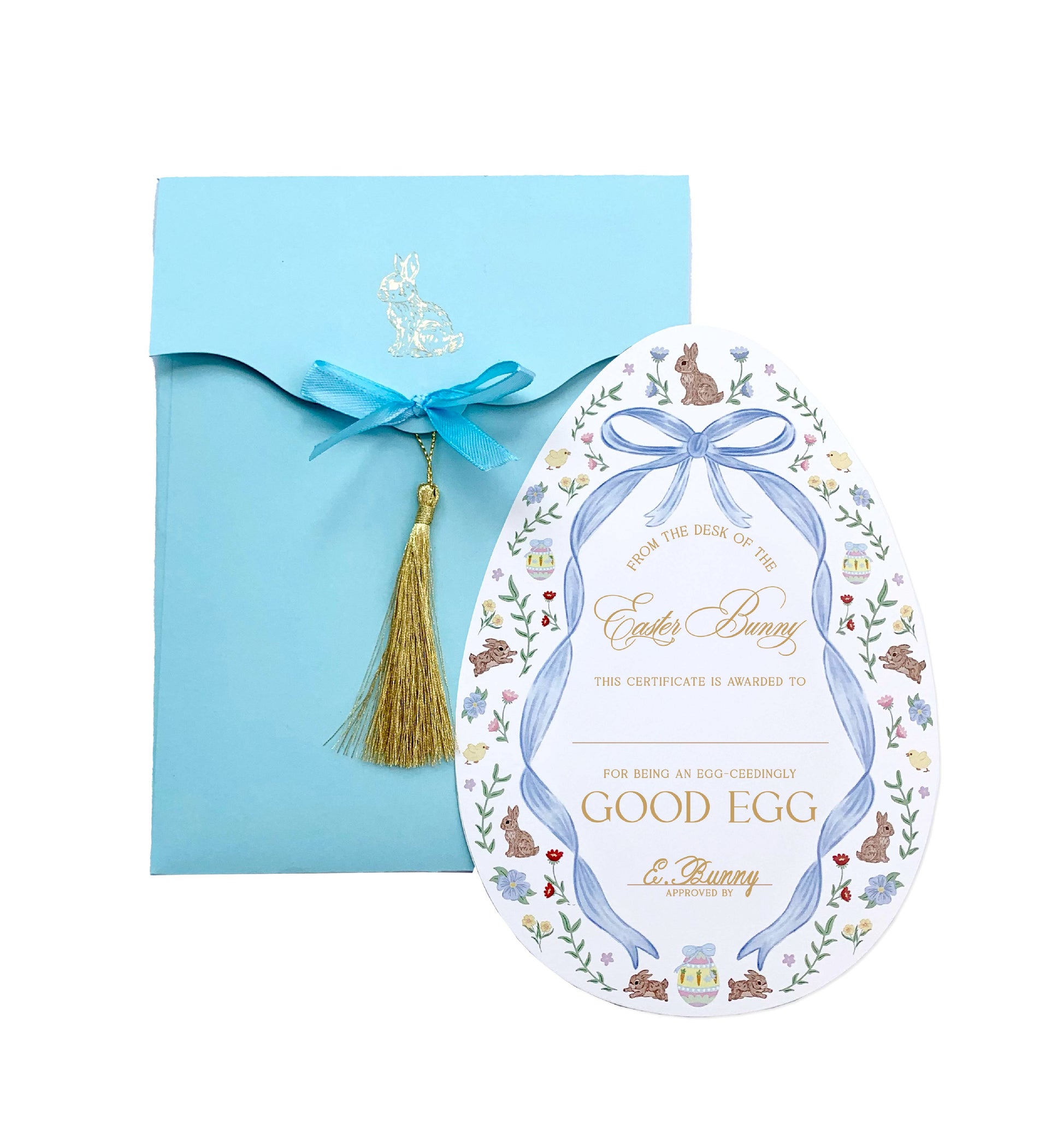 Easter Good Egg Certificate and Envelope, Easter Basket Gift, Approved By The Easter Bunny, From The Easter Bunny, Alternative Easter Gift