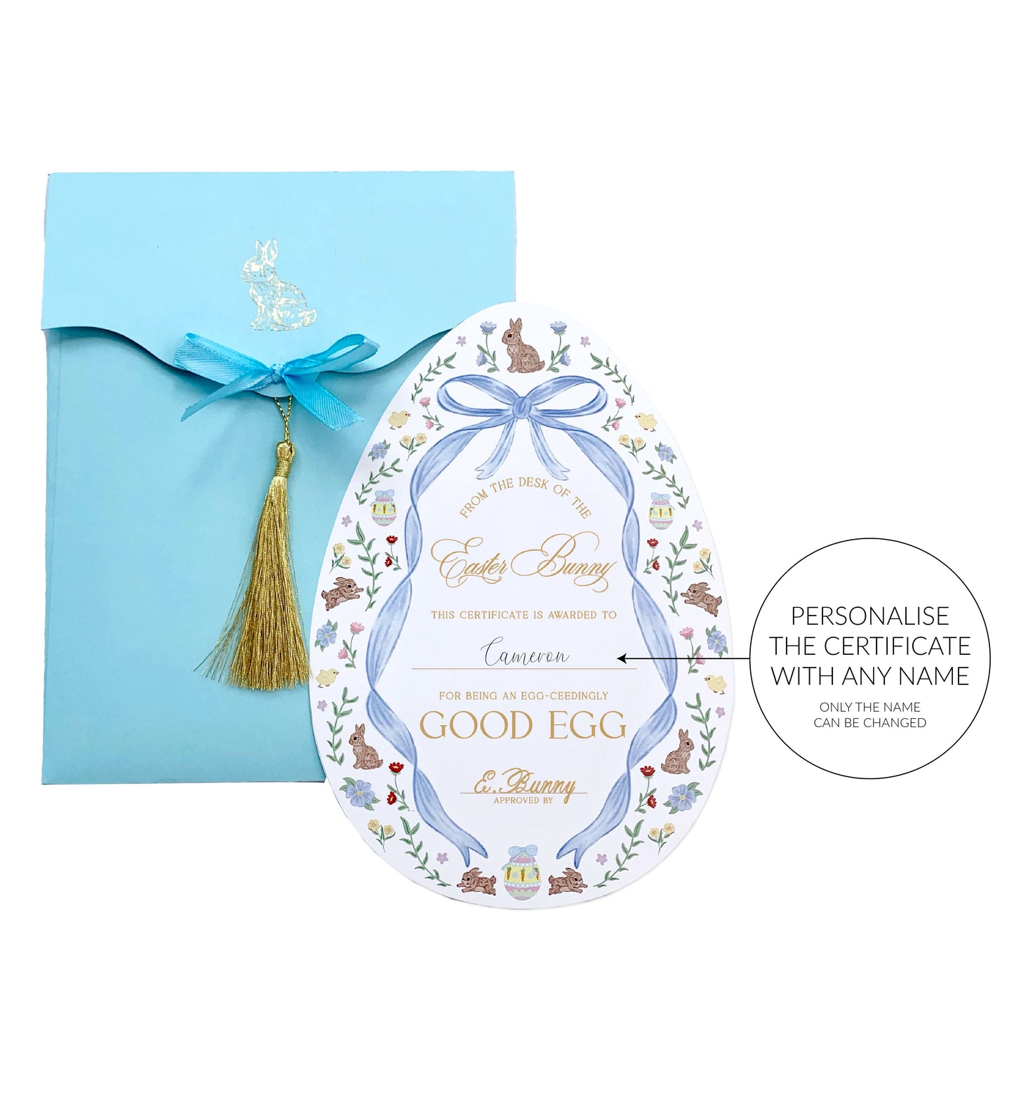 Easter Good Egg Certificate Blue