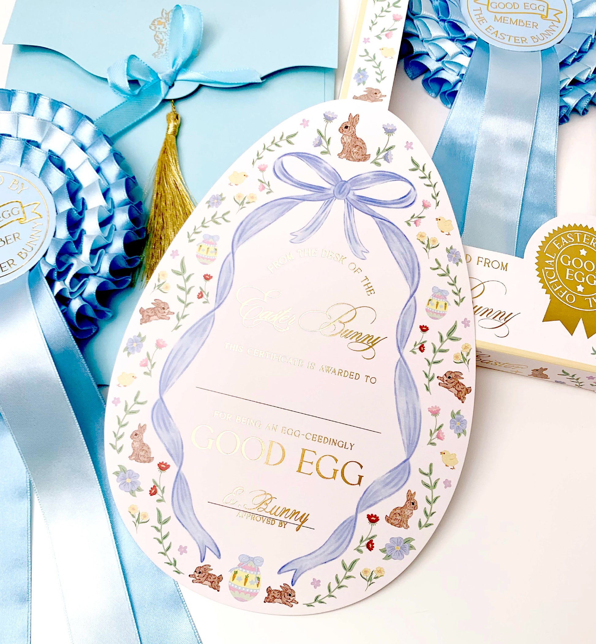 Easter Good Egg Certificate and Envelope, Easter Basket Gift, Approved By The Easter Bunny, From The Easter Bunny, Alternative Easter Gift