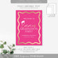 Wave Hot Pink Gold | Printable Graduation Welcome Sign Template