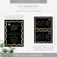 Wave Black Gold | Printable Graduation Invitation Template