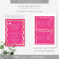 Wave Hot Pink Gold | Printable Graduation Invitation Template
