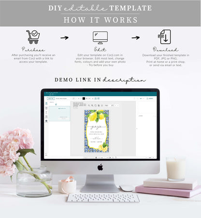 Positano Lemons | Printable Grazie Favour Tags Template