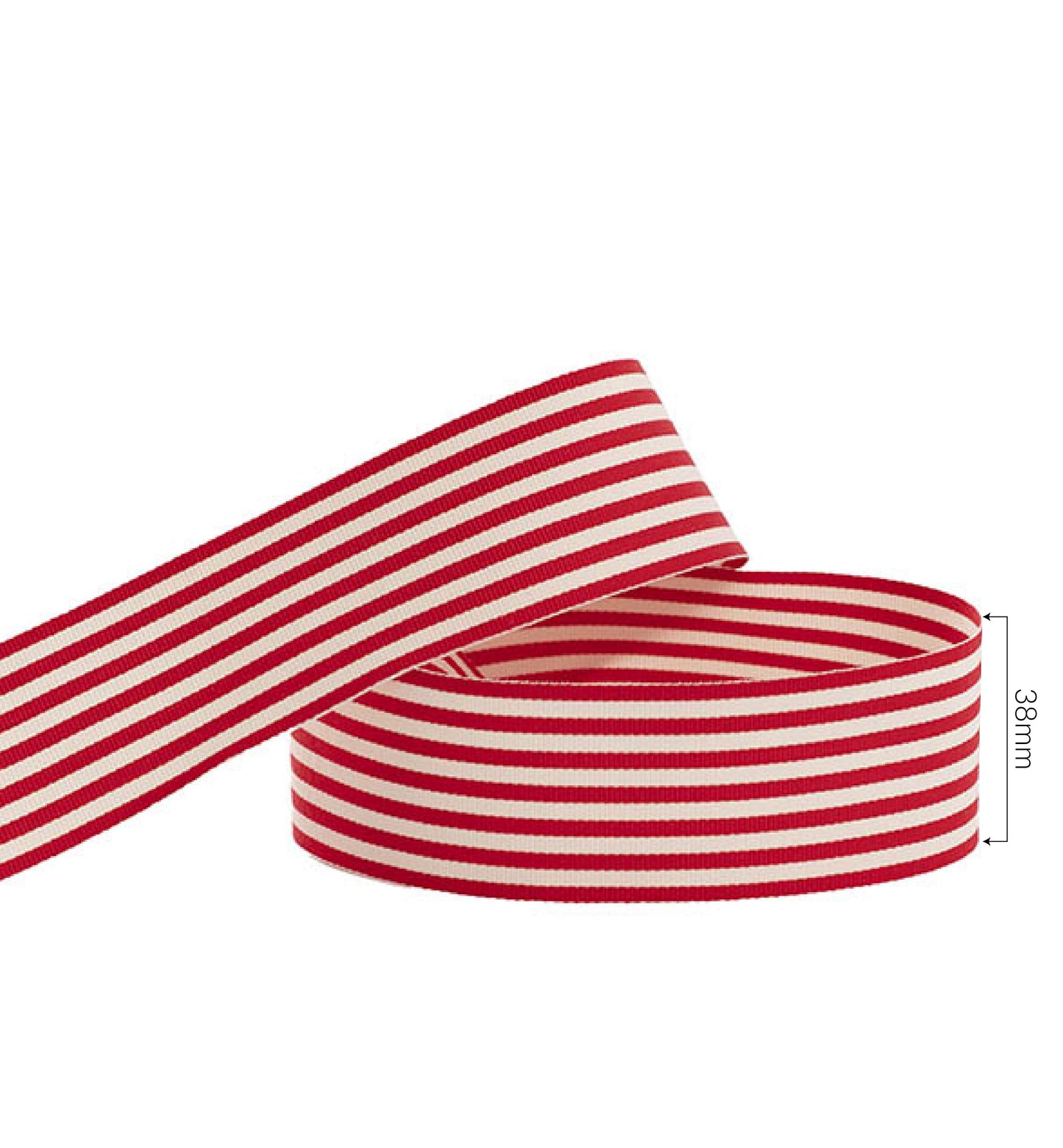 Ribbon | 38mm wide Red White Striped Grosgain