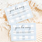 Gingham Blue | Printable Guess How Many Game Sign and Card Template