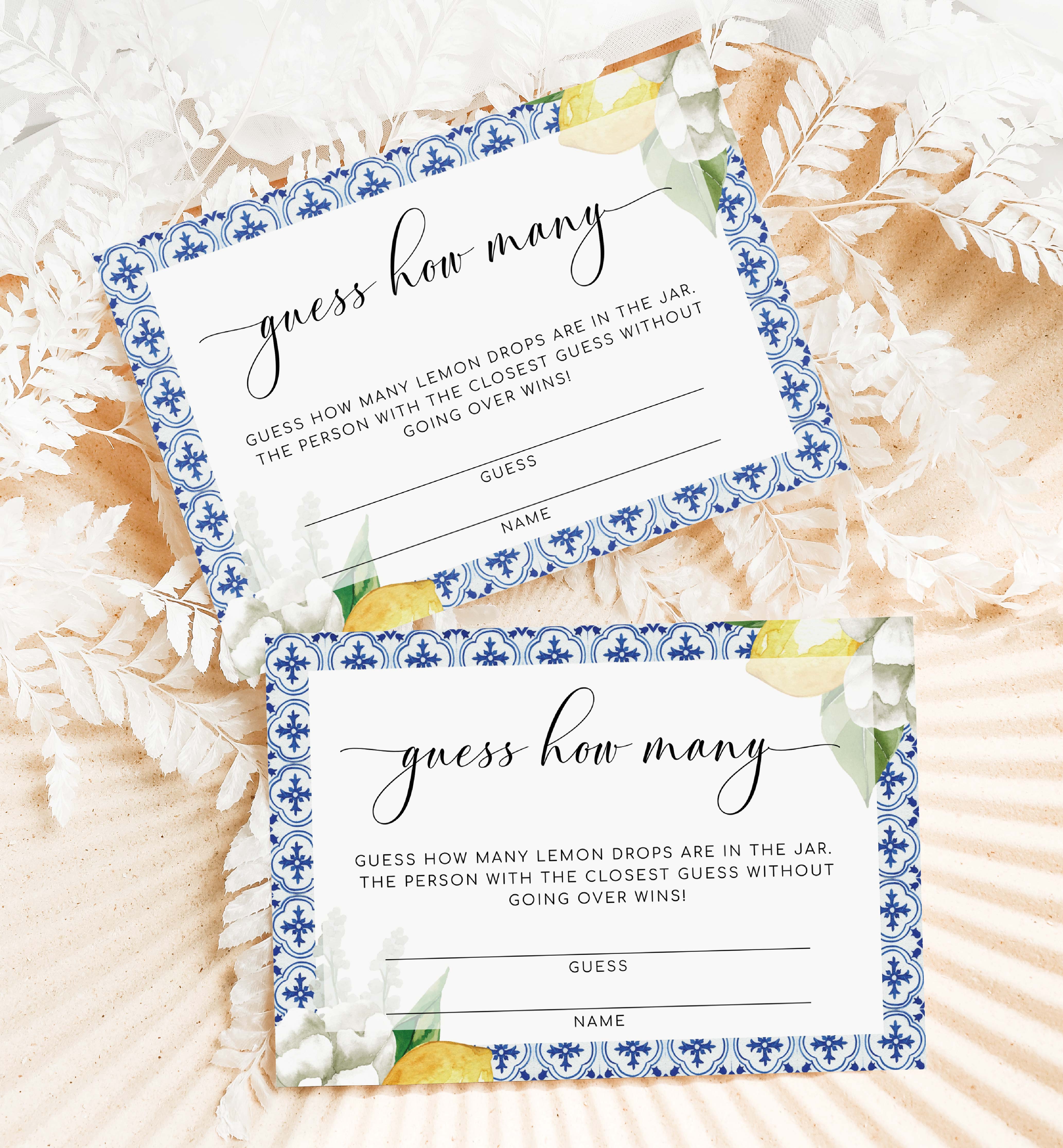 Quess How Many Sign The Med Lemons | Printable Guess How Many Game Sign & Card Template ...
