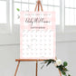 Gingham Pink | Printable Arrival Date Baby Shower Game Sign Template