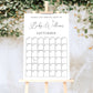 Quinn Script | Printable Arrival Date Baby Shower Game Sign Template