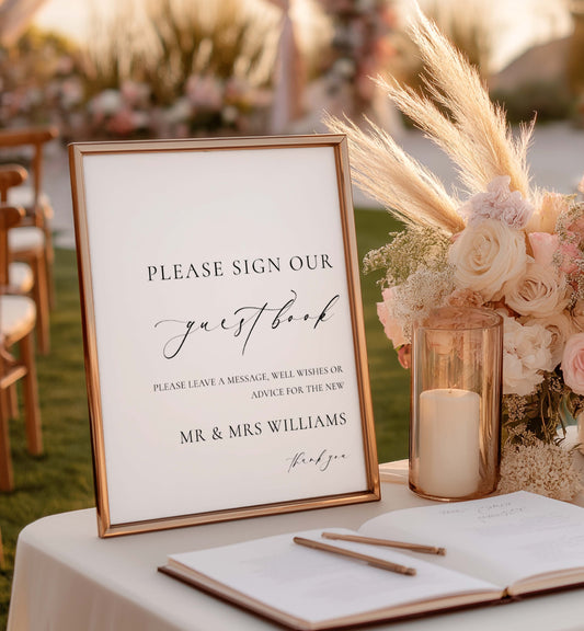 Ellesmere White | Printable Guestbook Sign Template