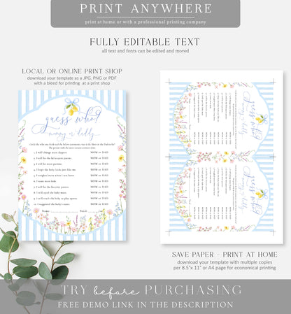 Posey Blue | Printable Guess Who Baby Shower Game Template