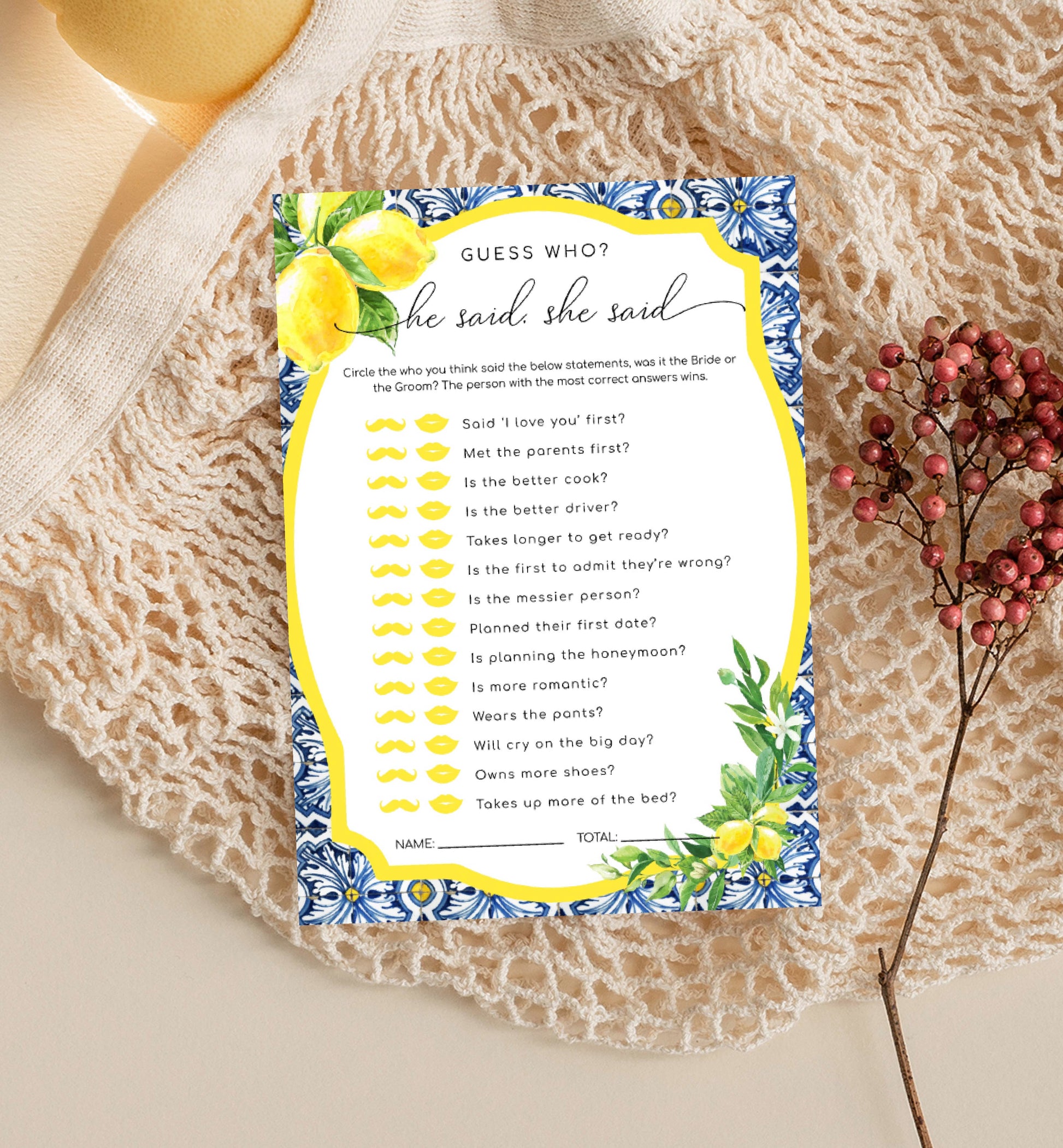 Positano Lemons | Printable He Said She Said Bridal Shower Game Templa – Black Bow Studio positano-lemons-printable-he-said-she-said-bridal-shower-game-templa-black-bow-studio