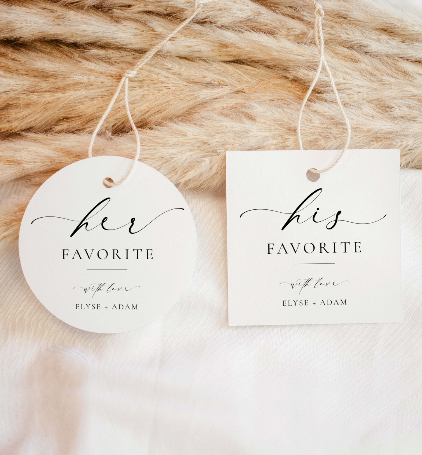 Ellesmere White | Printable His & Her Favourite Favour Tag Template