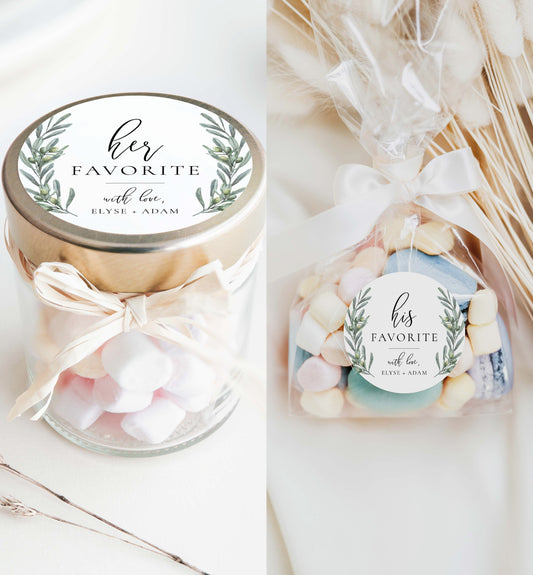 Olive Grove | Printable His & Her Favourite Favour Tag Template