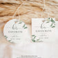 Muted Greenery White | Printable His & Her Favourite Favour Tag Template