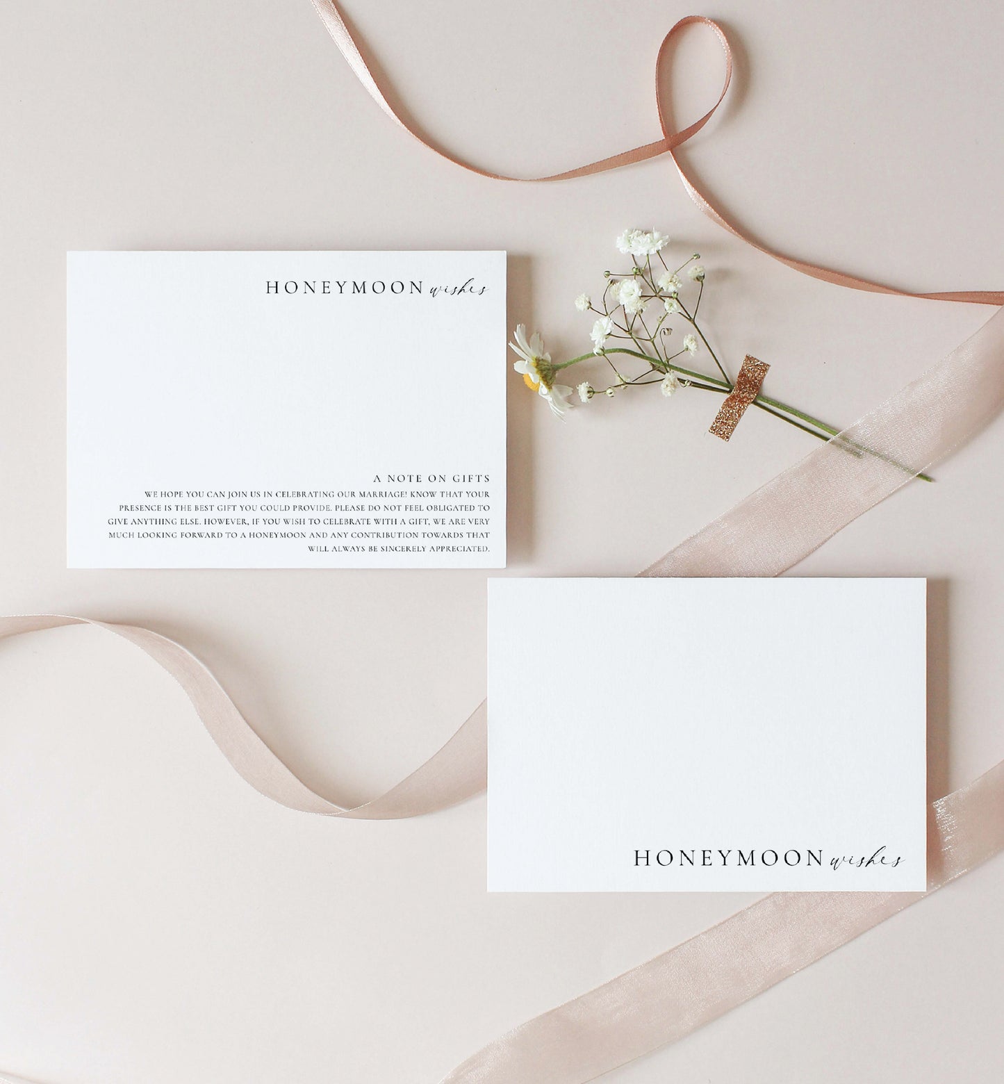 Ellesmere White | Printable Honeymoon Wishes Card Template