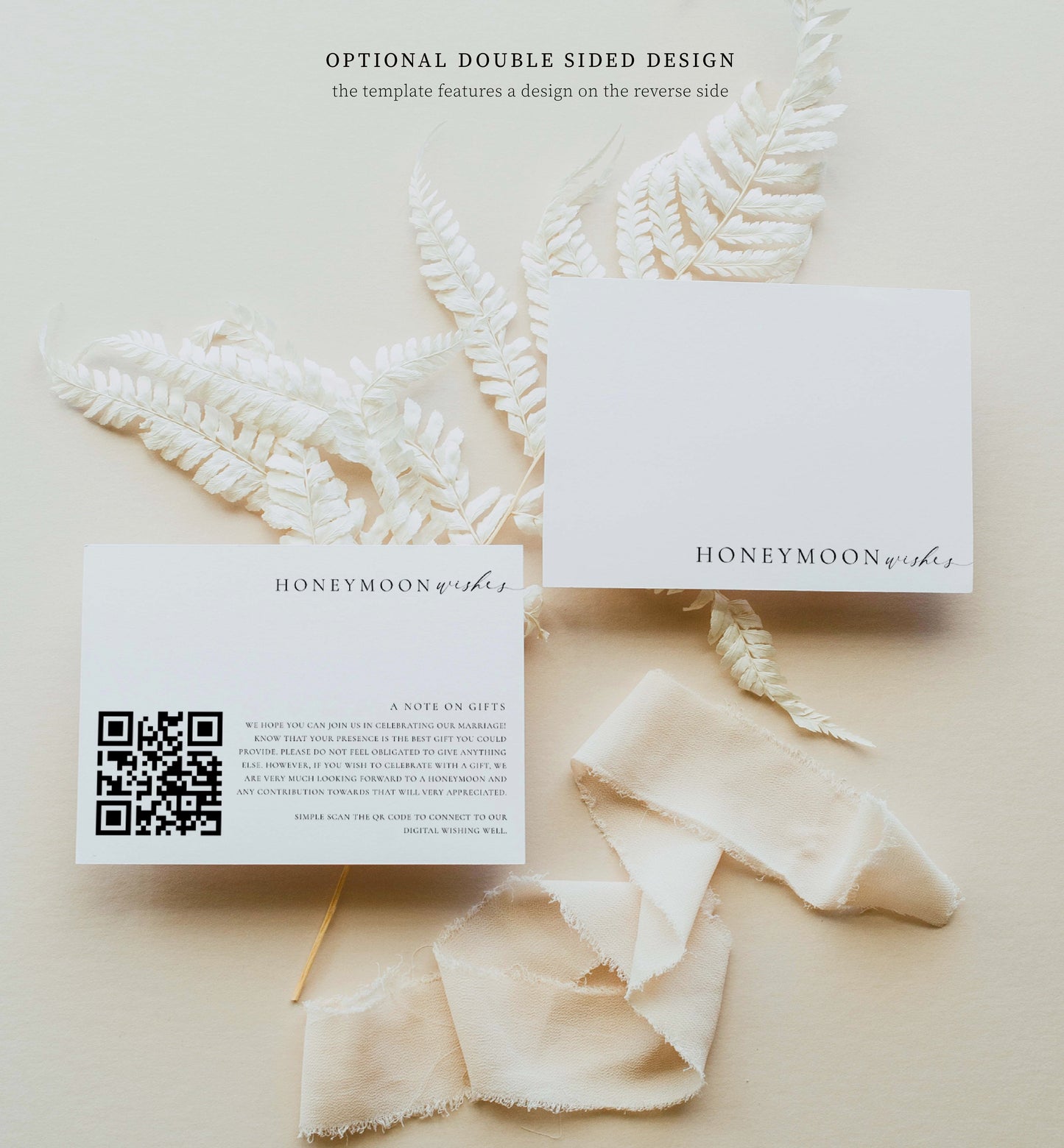 Ellesmere White  Printable QR Code Gift Registry Card Template – Black Bow  Studio