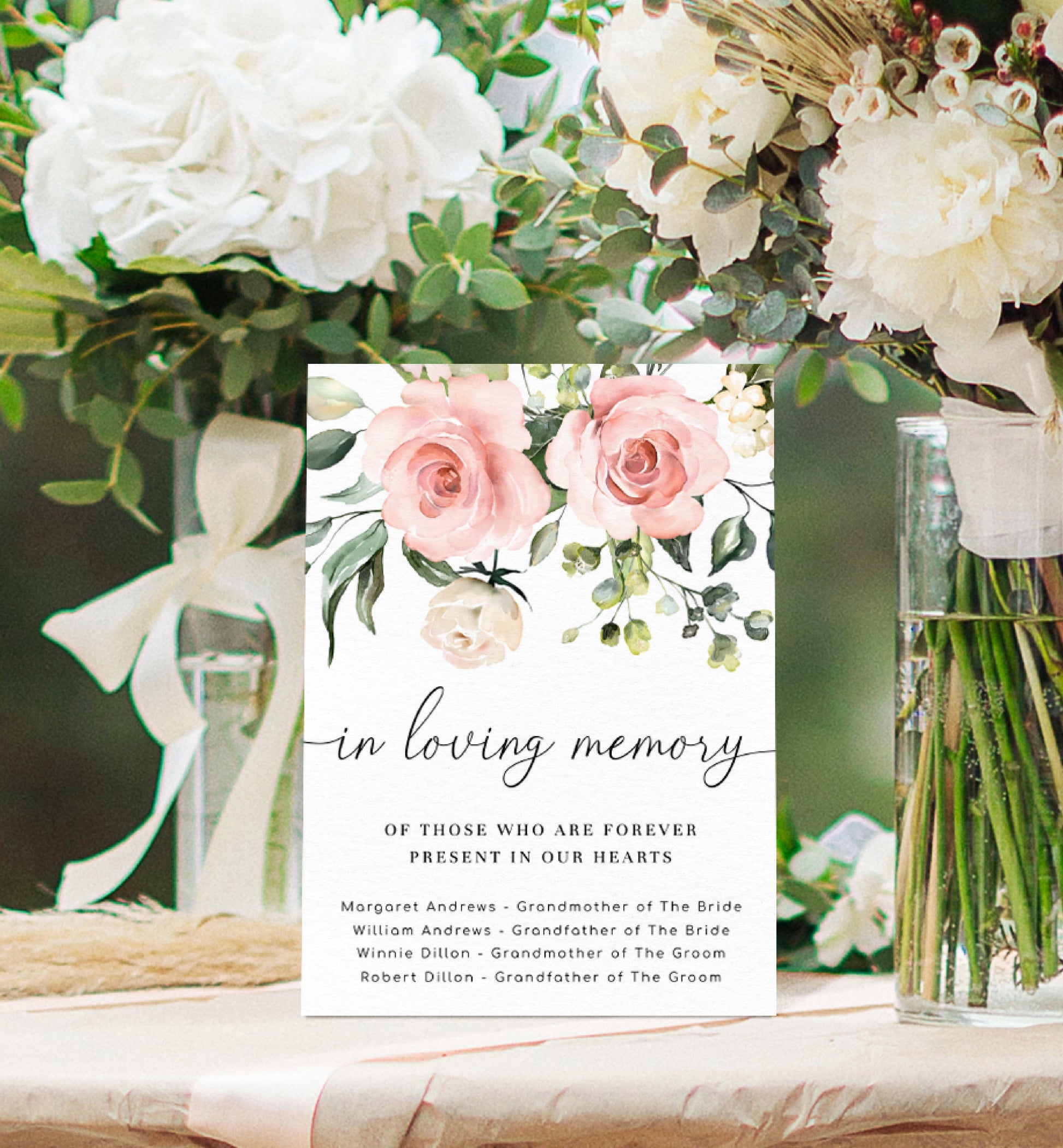 In Loving Memory Candle Sign, This Candle Burns For Sign, Memorial Candle Sign, Printable Remembrance Sign, Memorial Table, Darcy Floral