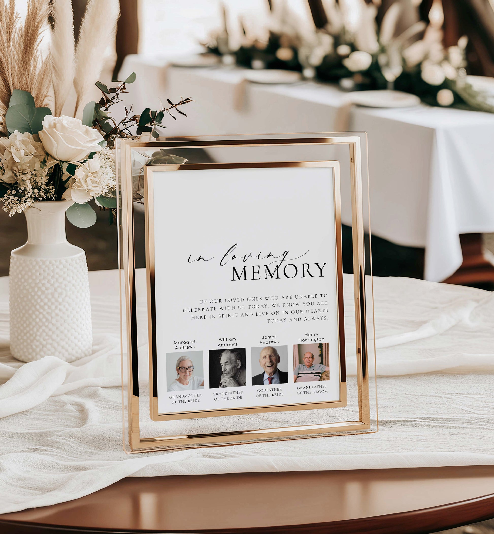 Printable Photo In Loving Memory Sign, Modern Minimal Wedding Custom Photo Memorial Sign Template, Photo Remembrance Sign, Ellesmere