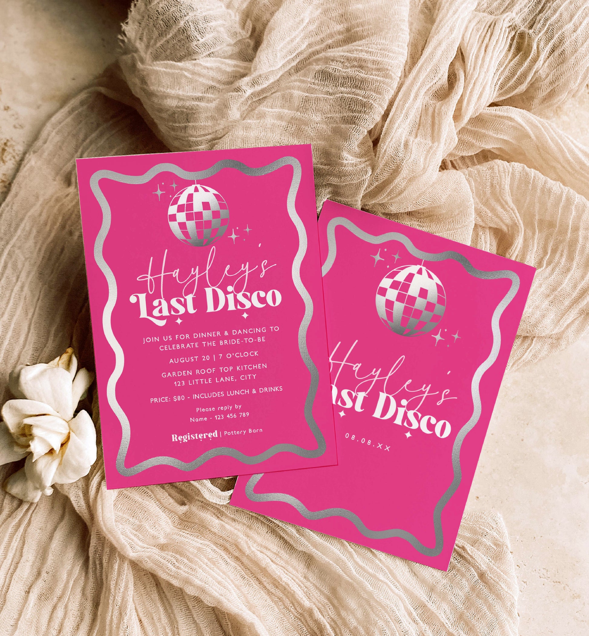 wave-hot-pink-silver-printable-last-disco-bachelorette-invitation-te-black-bow-studio for Free Printable Bachelorette Party Invitations Wave Hot Pink Silver | Printable Last Disco Bachelorette Invitation Te – Black Bow Studio for Free Printable Bachelorette Party Invitations