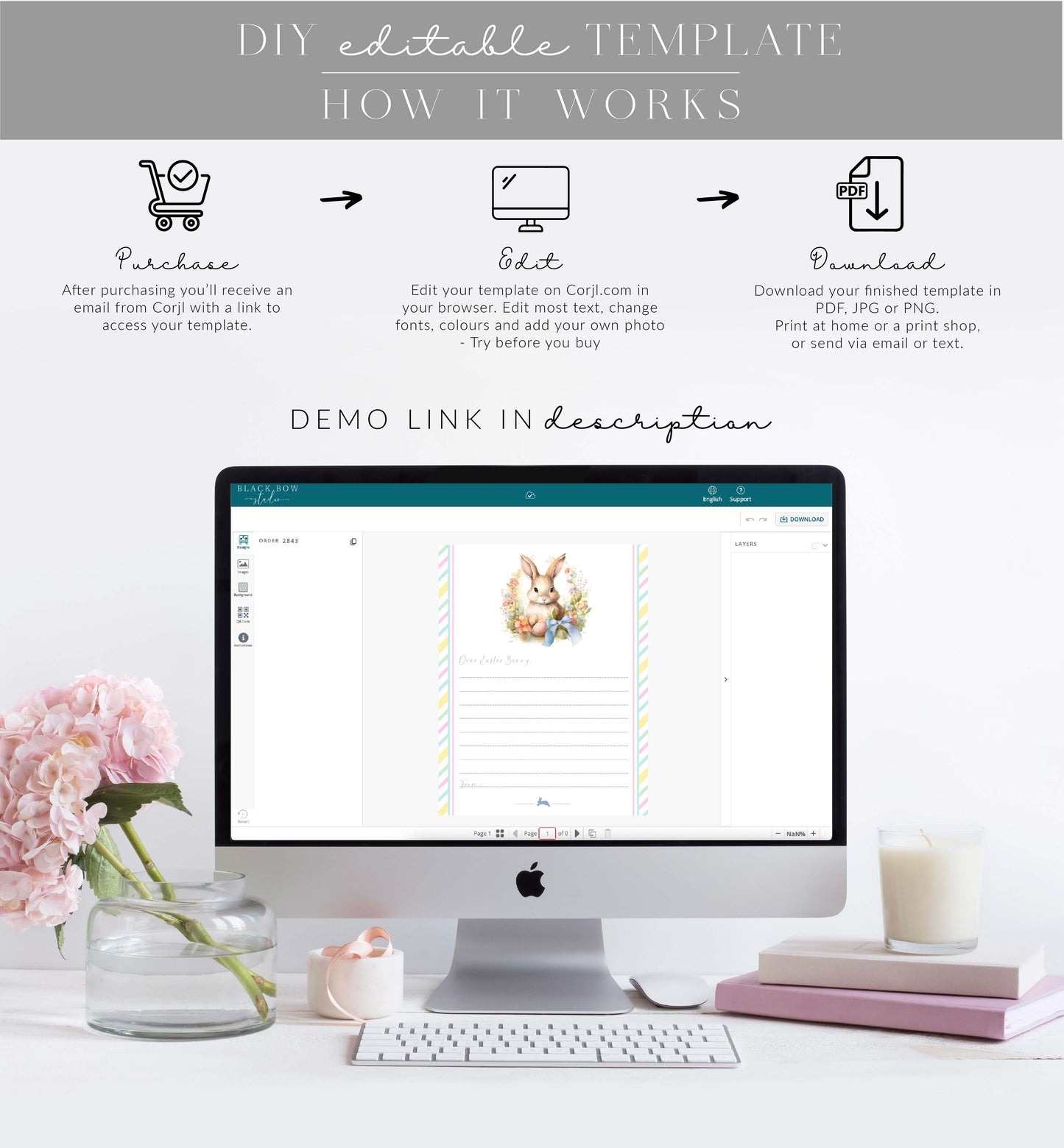 Easter White | Printable Letter To The Easter Bunny Template