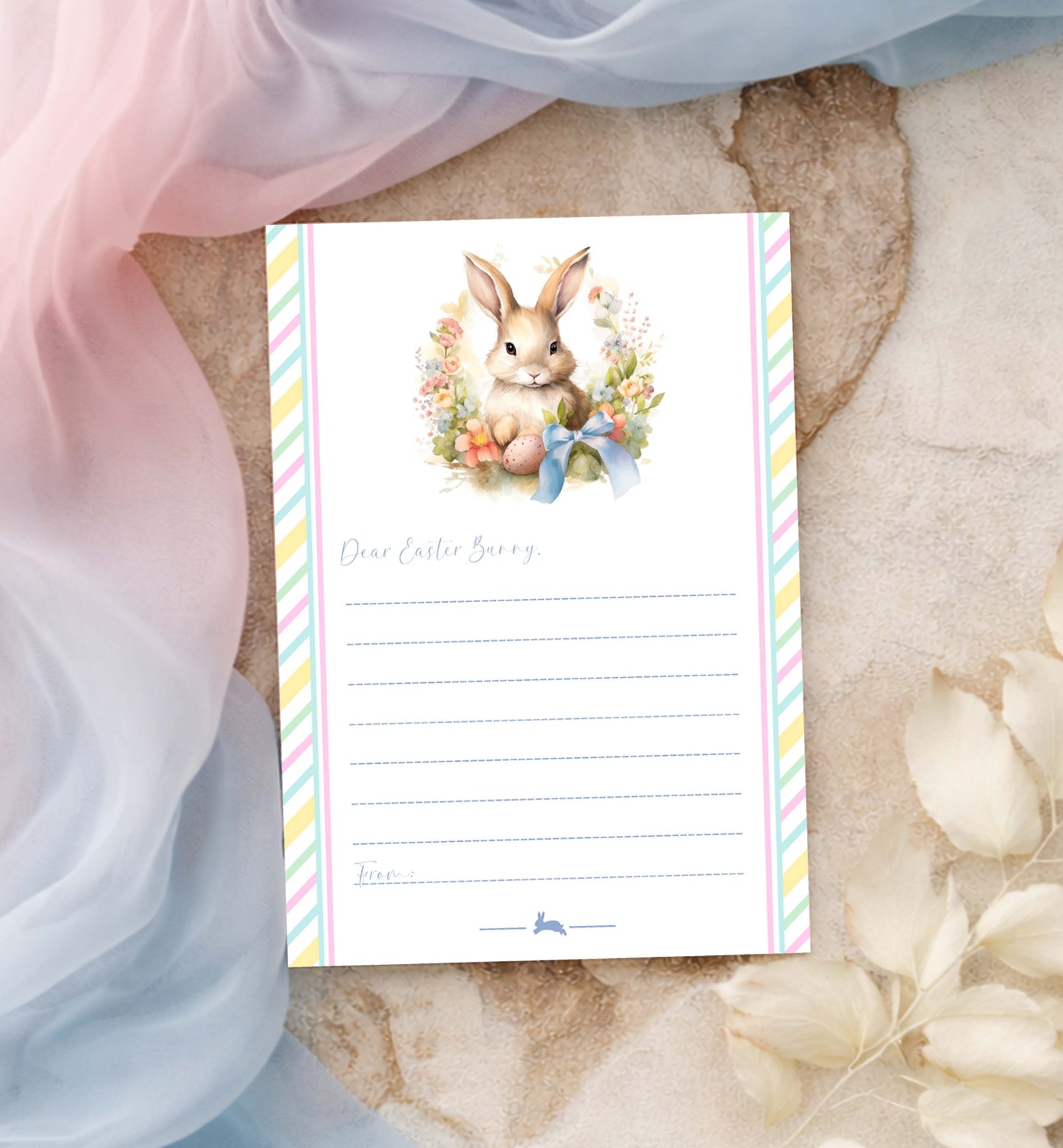 Easter White | Printable Letter To The Easter Bunny Template