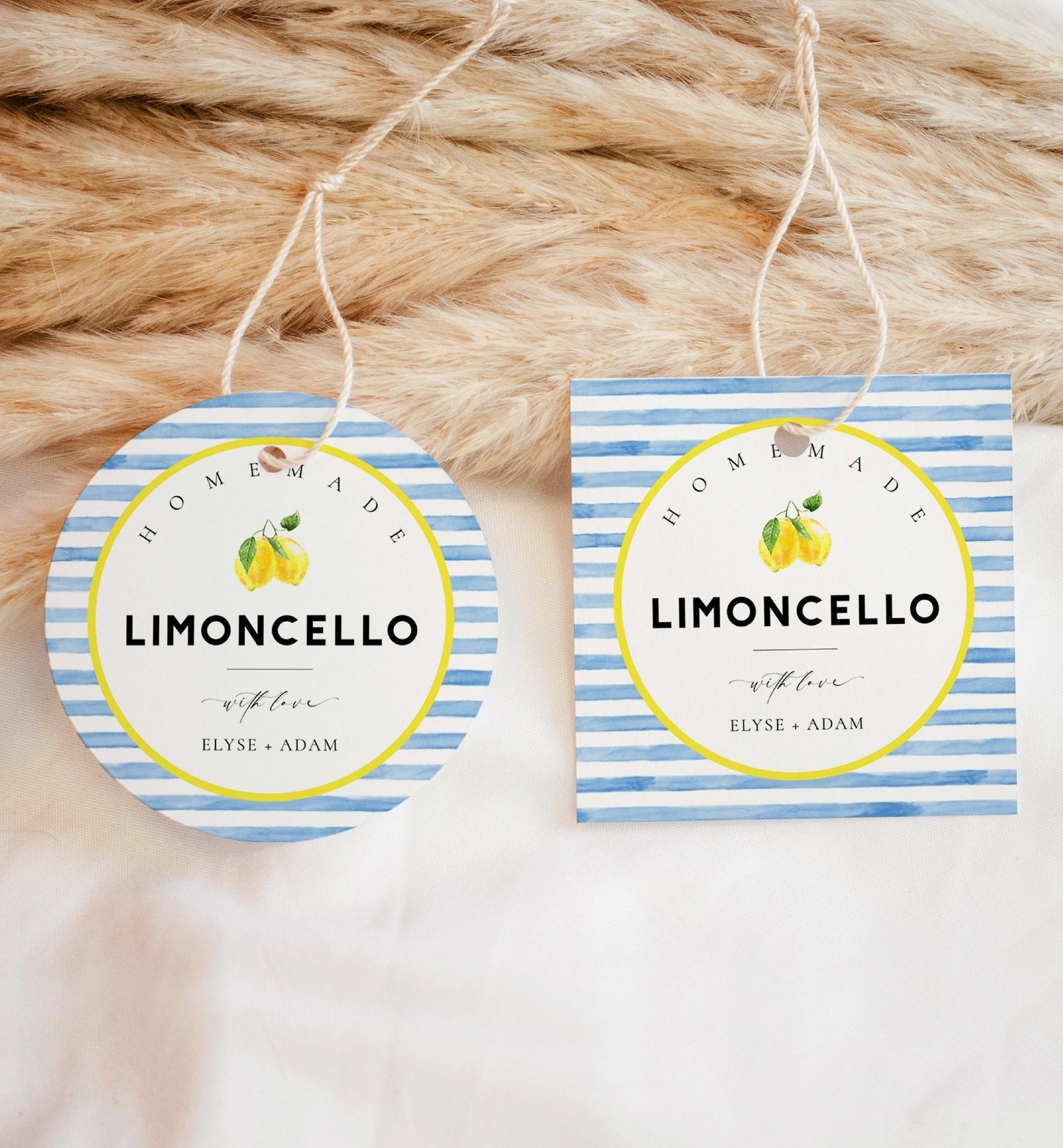 Ellesmere Blue | Printable Limoncello Favour Tags Template